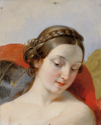 Hoofd van een jong meisje (studie) door Johann Peter Krafft