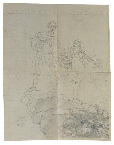 Manfred en de gemzenjager door Johann Peter Krafft