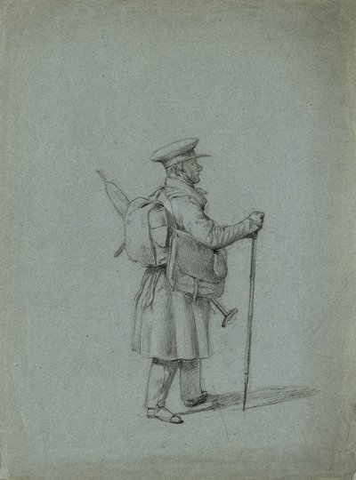 Studie van een reizende schilder door Johann Peter Krafft