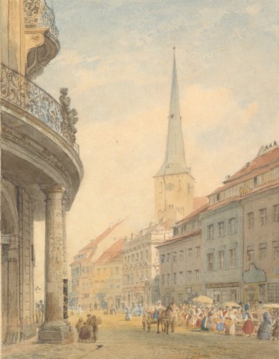 Uitzicht op Berlijn met het Ephraim Palais links door Johann Philipp Eduard Gartner