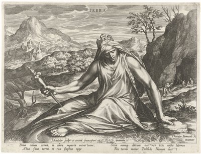 Aarde gepersonifieerd door de godin Cybele door Johann Sadeler (I)