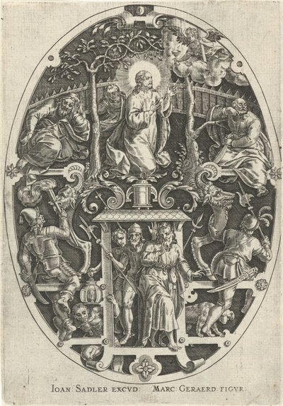 Christus in de tuin van Getsemane door Johann Sadeler (I)
