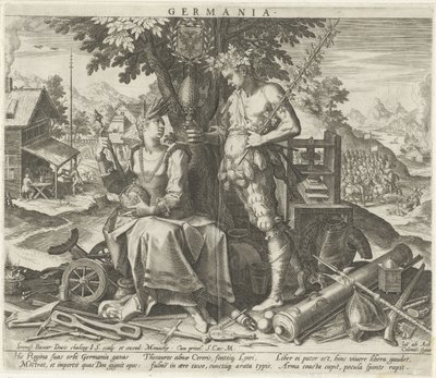 Duitsland met Ceres en Bacchus door Johann Sadeler (I)