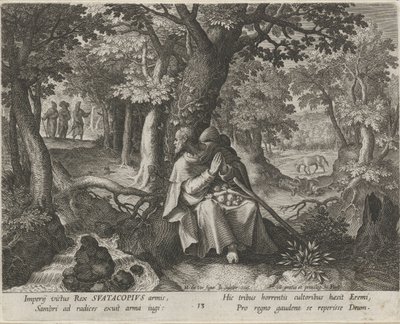 Heilige Suatacopius als kluizenaar door Johann Sadeler (I)