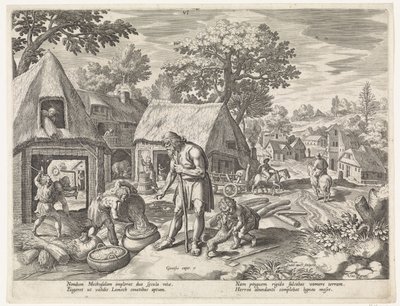 Metuselach en zijn kinderen door Johann Sadeler (I)