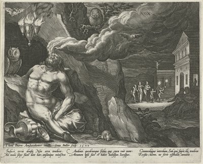 Nacht De vier delen van de dag door Johann Sadeler (I)