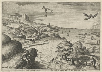 Val van Icarus door Johann Sadeler (I)