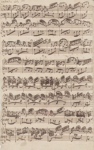 Allegro (cembalo solo) uit de eerste versie van de sonate nr. 6 G-Dur voor viool en obligaat cembalo door Johann Sebastian Bach