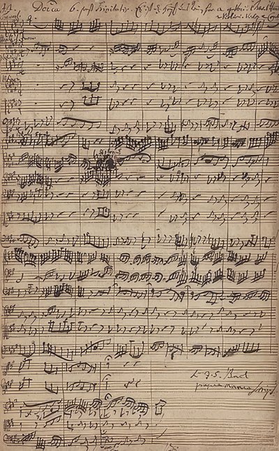 Manuscript van de cantate Es ist das Heil uns kommen her (BWV 9) door Johann Sebastian Bach