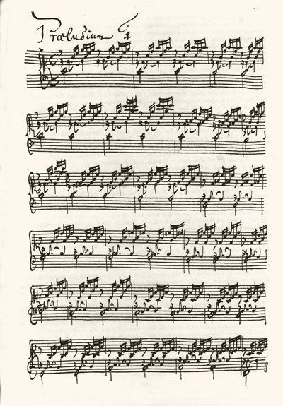 Pagina van een bladmuziek voor Johann Sebastian Bach door Johann Sebastian Bach