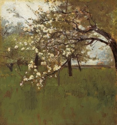 Bloeiende appelboom door Johann Sperl
