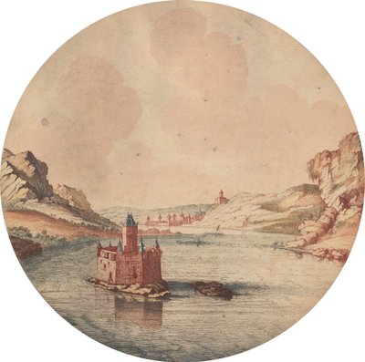 Kastelen, Ruïnes en Zeegezichten - Zes Gekleurde Gravures door Johann Teyler