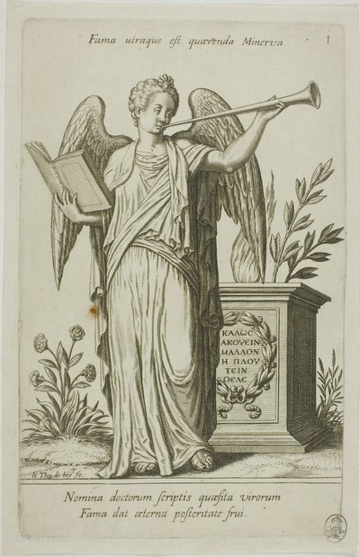Roem, plaat 1 uit Parnassus Biceps door Johann Theodor de Bry