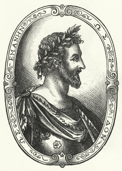 Pierre Ronsard, Franse dichter (gravure) door Johann Theodor de Bry