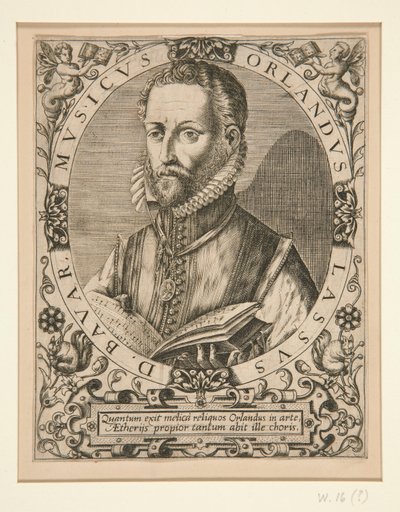 Portret van Orlando Lassus, uit J.J. Boissard door Johann Theodor de Bry