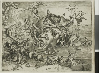 De Verleiding van Sint Antonius, plaat 16 uit de Emblemata Secularia door Johann Theodor de Bry