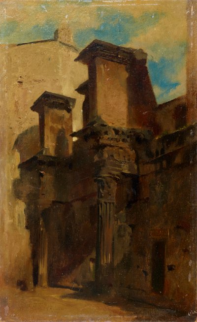Zuilen van het Nerva-forum (Forum Transitorium) in Rome door Johann  Till der Jüngere
