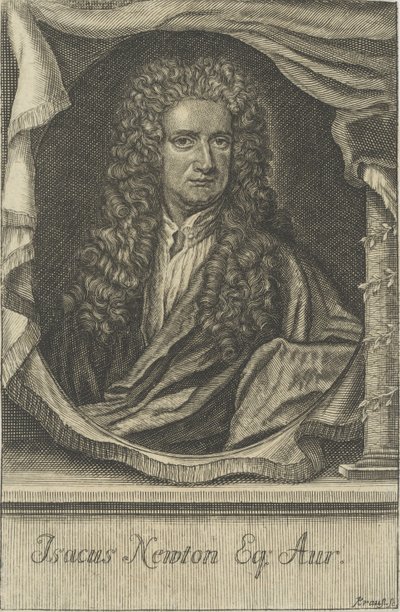 Portret van Sir Isaac Newton 1642-1727, 1715 door Johann Ulrich Krauss