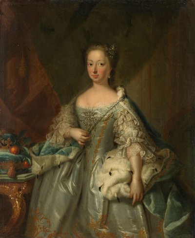 Portret van Anna van Hannover, Prinses Royal en Prinses van Oranje, Echtgenote van Prins Willem IV door Johann Valentin Tischbein (attributed to)