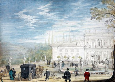 Een Uitzicht op de Villa Ludovisi door Johann Wilhelm Baur