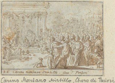 Koor van Herders: Carino, Montano en Mirtillo, 1640 door Johann Wilhelm Baur