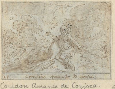 Coridone, Minnaar van Corisca, 1640 door Johann Wilhelm Baur