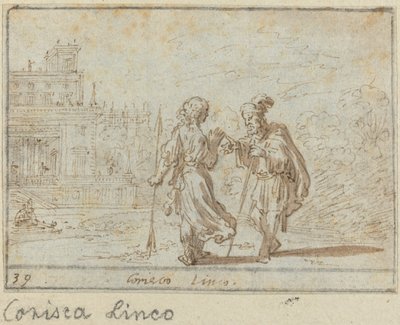 Corisca en Linco door Johann Wilhelm Baur