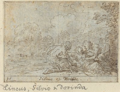 Linco, Silvio en Dorinda, 1640 door Johann Wilhelm Baur