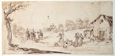 Plattelandsscène door Johann Wilhelm Baur