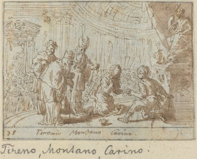 Tirenio, Montano en Carino, 1640 door Johann Wilhelm Baur