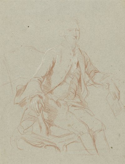 Zittende heer met boek door Johann Wilhelm Böttner