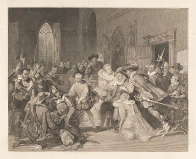 Aanslag van Jean de Jauregui op prins Willem I, 18 maart 1852 door Johann Wilhelm Kaiser (I)