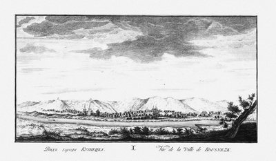 Uitzicht op Kuznetsk, ca. 1735 door Johann Wilhelm Lürsenius