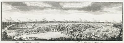 Uitzicht op Nevyansk fabrieken, ca. 1735 door Johann Wilhelm Lürsenius