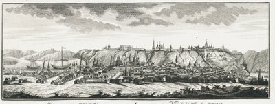 Uitzicht op Tobolsk, ca. 1735 door Johann Wilhelm Lürsenius