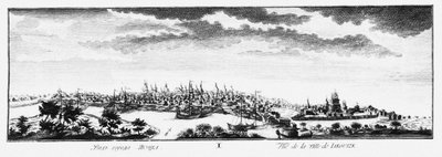 Uitzicht op Yakutsk door Johann Wilhelm Lürsenius