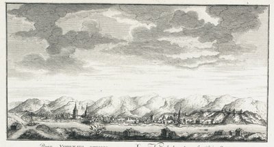 Uitzicht op het fort van Udinskoye, ca. 1735 door Johann Wilhelm Lürsenius