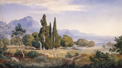 Een Arcadisch landschap door Johann Wilhelm Schirmer