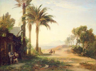 Het vertrek van de man naar Jericho (ochtend) ca. 1856 door Johann Wilhelm Schirmer