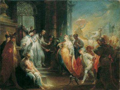 De afwijzing van keizerin Eudoxia door de heilige Johannes Chrysostomus door Johann Wolfgang Baumgartner