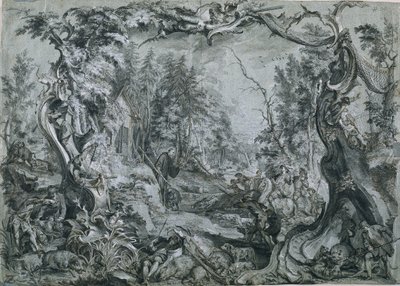 Sint Deicolus en het Zwijn, 1747-1748 door Johann Wolfgang Baumgartner
