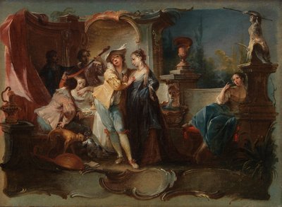De Verloren Zoon Leeft met Hoeren, c.1750 door Johann Wolfgang Baumgartner