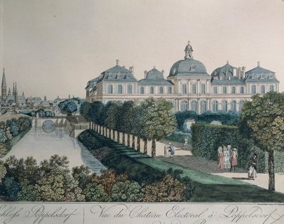 Het paleis van de keurvorsten in Poppelsdorf, nabij Bonn, door Johann Ziegler door Johann Ziegler