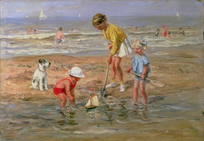 Kinderen die aan Zee Spelen door Johann Zoetelief Tromp