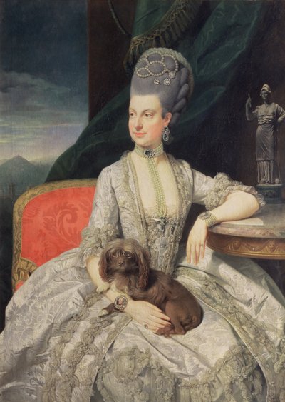 Aartshertogin Maria Christine Habsburg-Lothringen (1742-98), dochter van Keizerin Maria Theresia van Oostenrijk (1717-80) en Keizer Frans I van Oostenrijk (1742-98) door Johann Zoffany