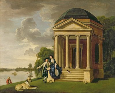 David Garrick (1717-79) en zijn Vrouw bij zijn Tempel voor Shakespeare in Hampton, c.1762 door Johann Zoffany