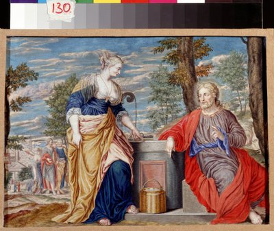 Christus en de Samaritaanse vrouw bij de put van Jacob door Johann or Hans Konig