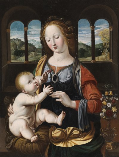 Maagd en Kind, naar Leonardo da Vinci door Johann or Hans Konig