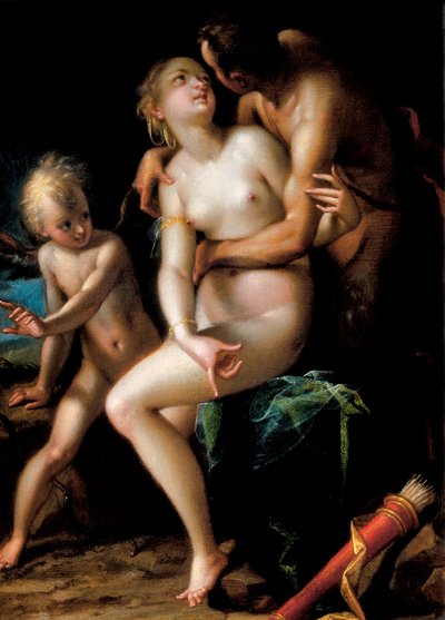 Jupiter, Antiope en Cupido door Johann or Hans von Aachen