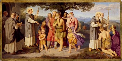 De preek van de heilige Bonifatius onder de Friezen door Johann von Schraudolph